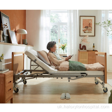 Годування електричним ліжком для догляду за домашнім доглядом 2 функції дерев’яне ліжко